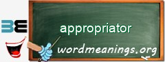 WordMeaning blackboard for appropriator